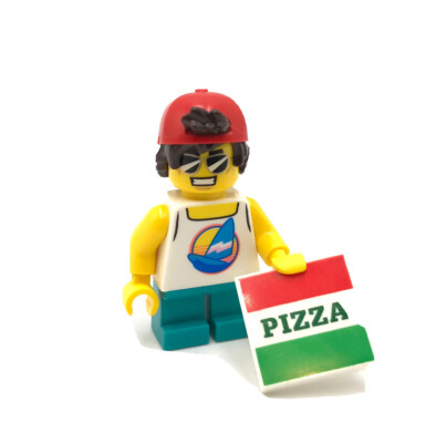 LEGO Beach Day Boy minifigure Spring 2023 Store Exclusive pizza