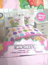 Shopkins SUPER SOFT Twin Sheet Set 3 pc Flat Sheet Pillowcase Fitted Sheet NIP
