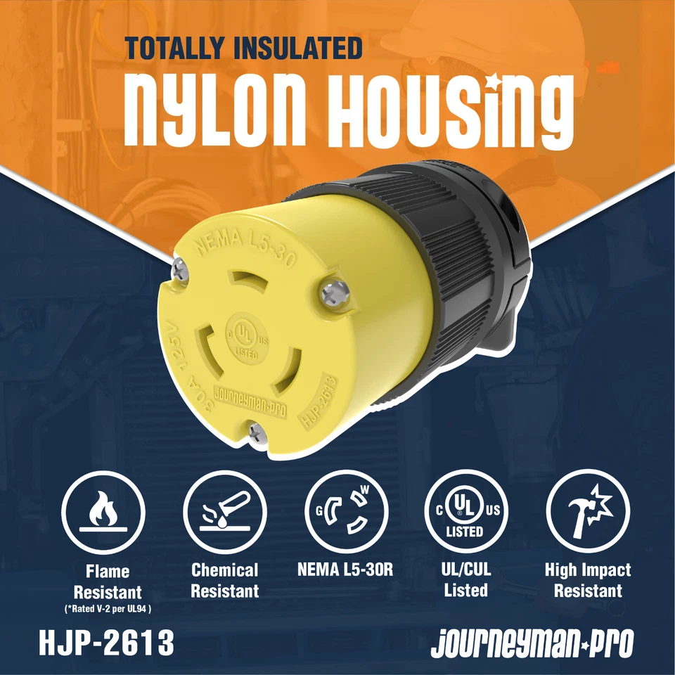 NEMA L5-30R 30A 125V Enchufe de repuesto de receptáculo hembra de bloqueo RV 3 clavijas 30 amperios Foto 4 de 4