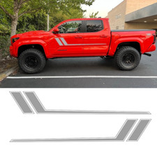 For Toyota Tacoma Tundra 2Pcs Silver Gray Side Door Fender Hockey Stripe Sticker