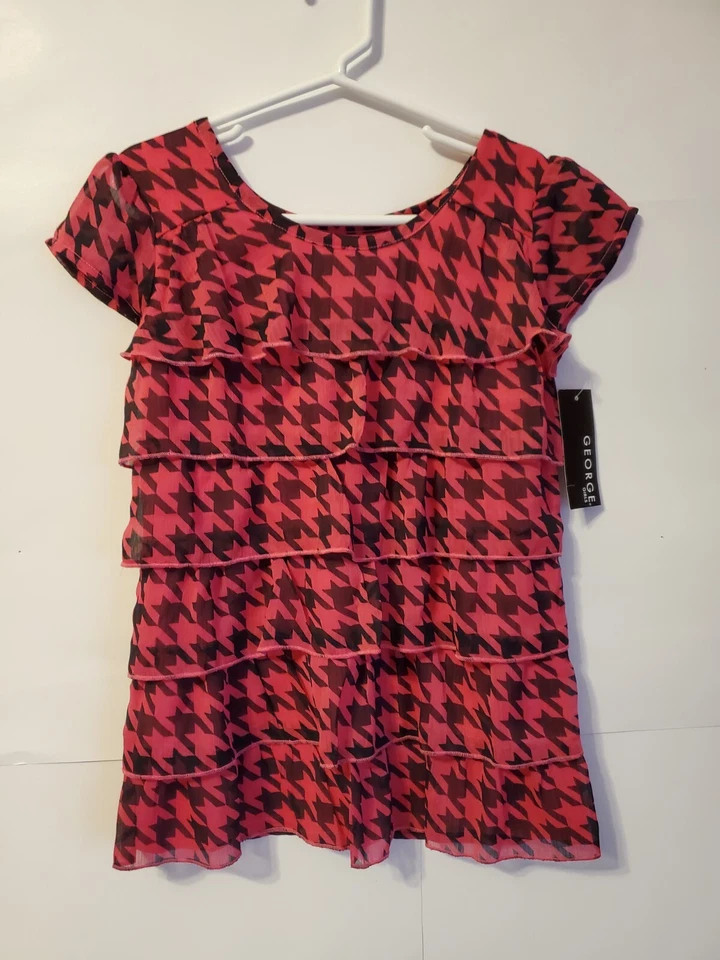 ¡NUEVO! Conjunto de 2 túnicas y leggings George para niñas rosa fucsia/negro talla 4/5 Foto 3 de 4