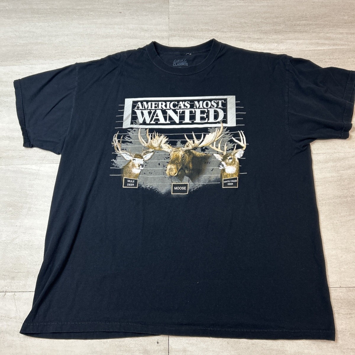 America's Most Wanted Mule Deer-Moose-White Tail Deer Men's T