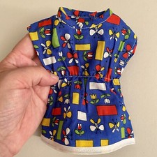 Süßes kleines 70er / 80er Kittel Blau Vintage Schmetterling Deko Puppenkleid TOP