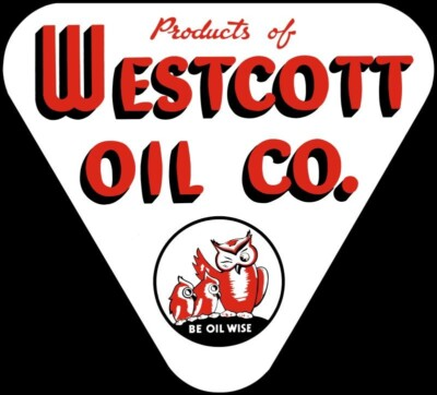 #ad Westcott Oil Co. quot;Be Oil Wisequot; NEW Sign: 28quot; Wide Triangular Diecut USA STEEL $144.88