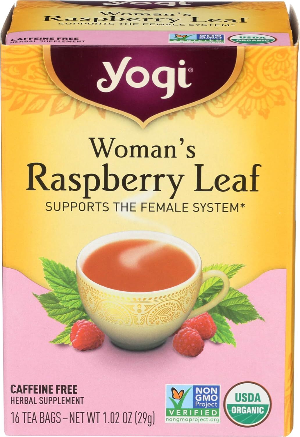 Травяной чай Yogi Organic WomanS с листьями малины 1 чайный пакетик 16 пакетиков