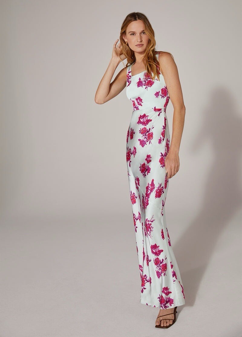 Favorite Daughter The Sunroof Floral Satin Maxi Dress Size 4