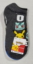 Pokemon No-Shows Novelty Multicolor Socks 5 Pairs Fit Women's Shoe Size 4-10