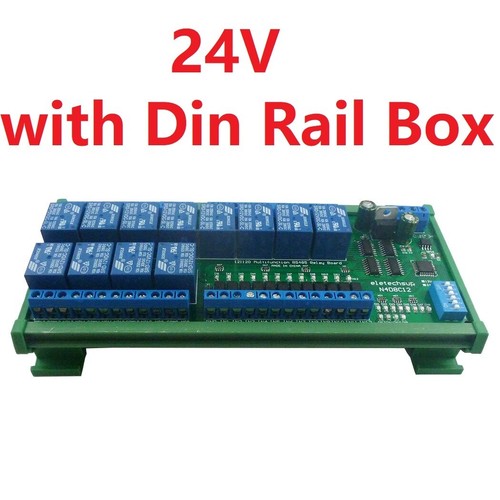 2 x12ch Digital IO UART RS485 Relay Module Modbus RTU DIN35 C45 Rail Box PLC PTZ - Picture 20 of 20