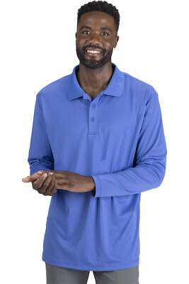 Edwards Garments 1527 Men's 100% Poly Mini Pique Snag Proof Long Sleeve Polo