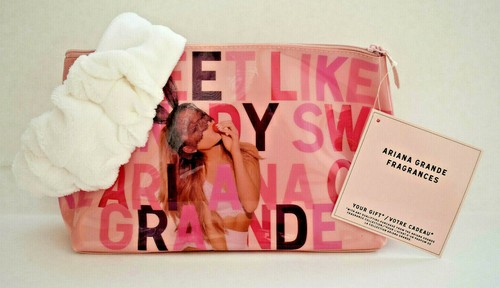 ARIANA GRANDE Sweet Like Candy Pink Cosmetic Makeup Bag Case Pouch, Hairband NWT - Picture 2 of 7