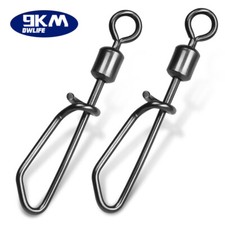 25Pcs Rolling Spin Swivels Stainless Steel Snap Saltwater Fishing Line Connector