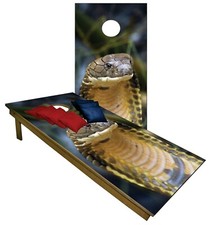 Cornhole Black and Yellow King Cobra Boards BEANBAG TOSS GAME w Bags Set