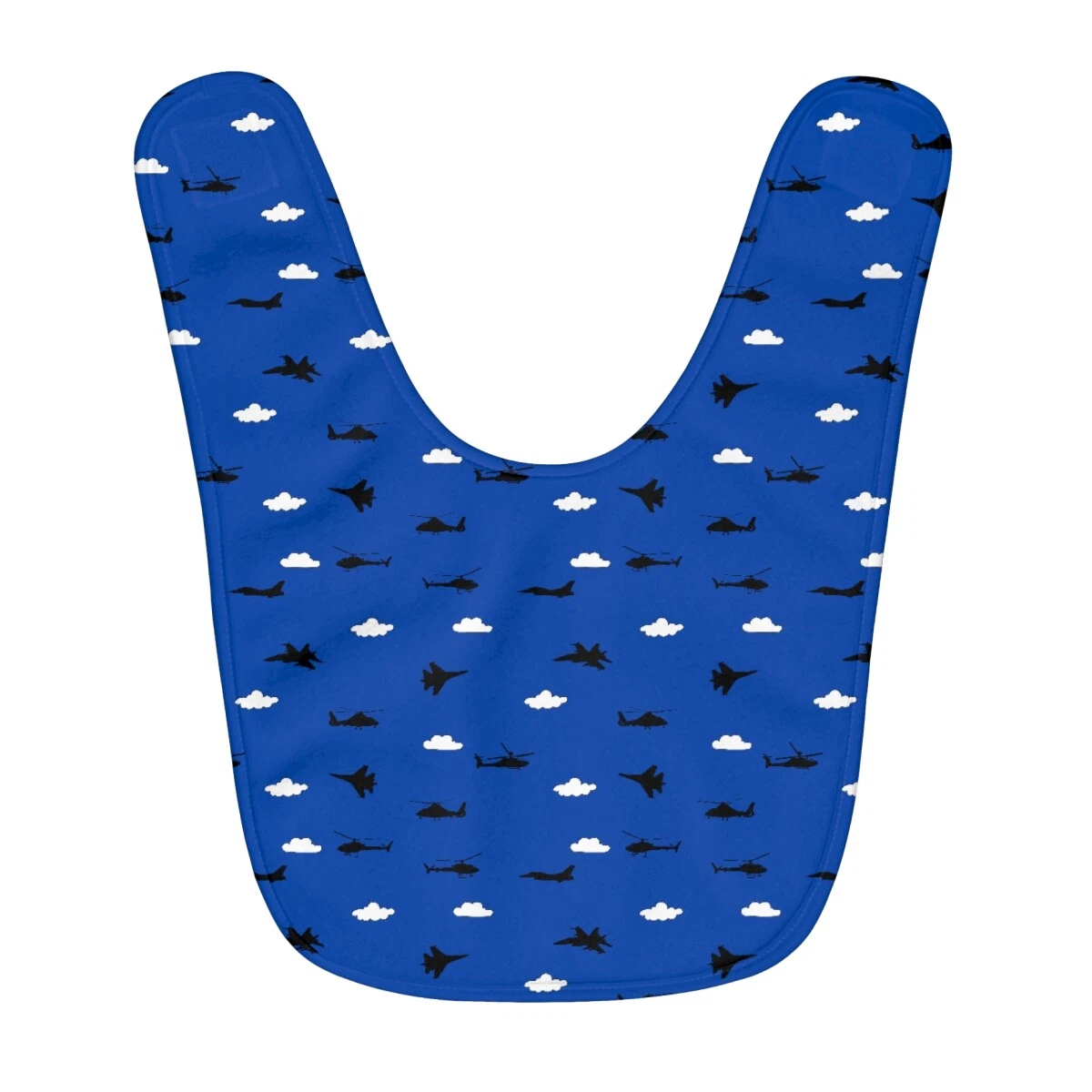 Jets and Helicopters Fleece Baby Bib