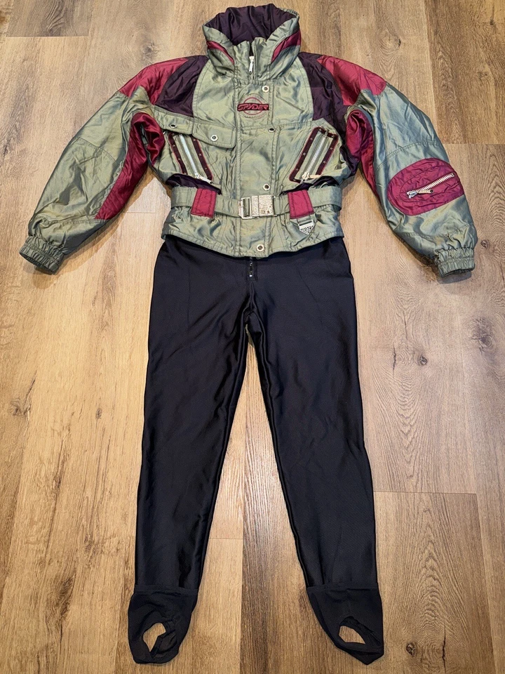 Mujer Spyder Traje de Esquí Traje de Nieve Una Pieza Nieve Babero Leggings Apres Años 90 De Colección 10 Foto 2 de 4