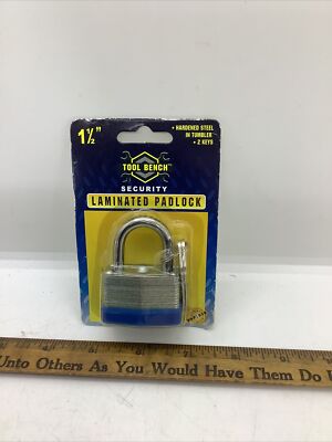 Tool Bench - Security Laminated Padlock - 1 1/2  - 2 Keys