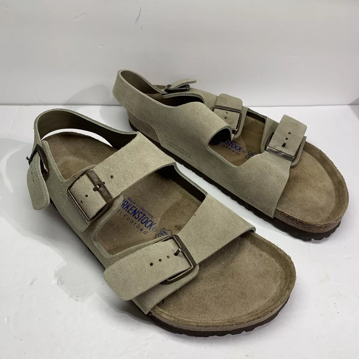 Men's Birkenstock Brown Leather Sandles 3 strap size 44 #285 M11 Made in | eBay