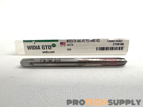 Widia Gtd 14774 Straight Flute Hand Tap M5-0.8 Plug 4 Flutes with WARRANTY