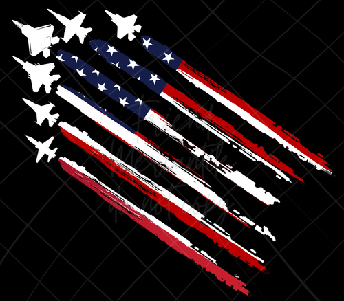 American Military Fighter Jets with Flag 20oz Stainless Steel Skinny Tumbler - Picture 3 of 3