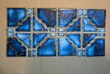 STB-807 Sunburst Terra Blue Swimming Pool Tile 6"x12" Sheet