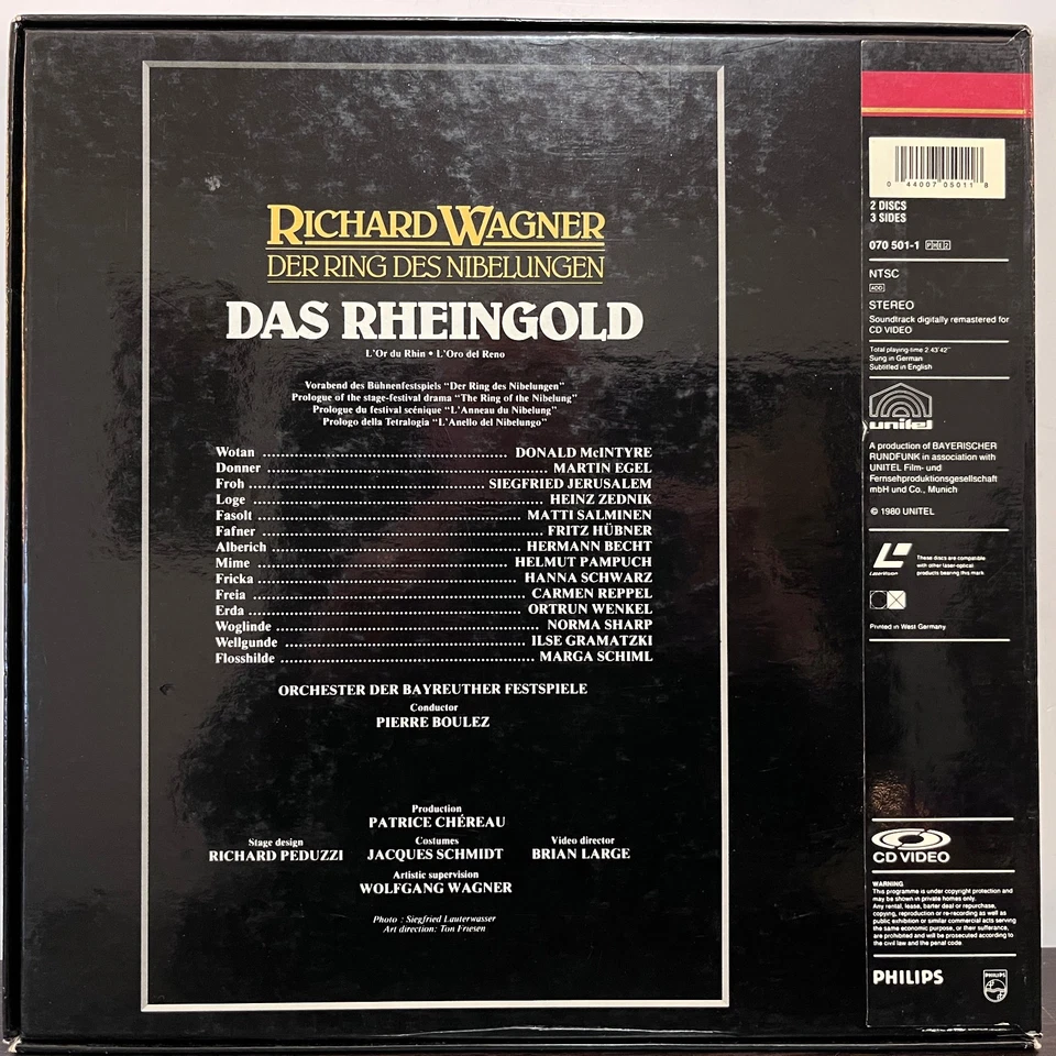 WAGNER - Das Rheingold (2 Disc Box Set) (1980) - Laserdisc - Excellent Condition - Image 2 of 4