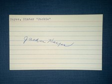 1920s SENATORS: Jackie Hayes, SIGNED Vintage 3x5 (VC) - Died 1983