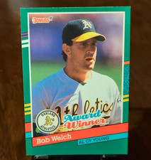 Leaf Donruss 1991 Bob Welch Oakland Athletics #727 Award Winner AL CY YOUNG