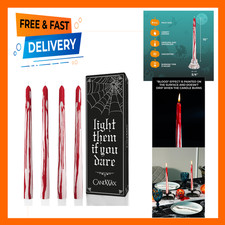 Taper Candles Set of 4 10 Inch Unscented Dripless Blood White Halloween Party
