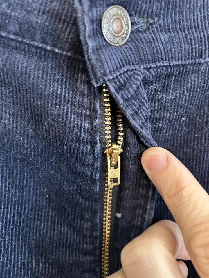 Pantalones vintage años 70 Levi's azul pana 36x33 Foto 3 de 4