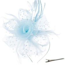 Fascinators Hat Flower Mesh Ribbons Feathers on a Headband Headwear