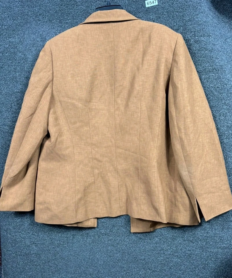 Kasper Open Front Blazer Jacket Womens Size 18 Brown Casual Career - Image 2 of 4