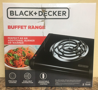 Black+Decker SB1001B Black Single Burner Buffet Range