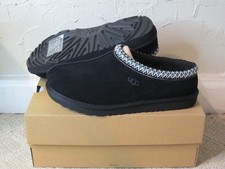 UGG Tasman II Slipper Shoe Black Suede Youth Kids Size 6 NEW 1019066K