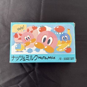 Hudson NUTS & MILK Famicom Box & Manual Retro Game Used