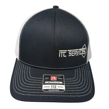 ITC Services Snapback Trucker Hat Black One Size Adjustable Mesh Back Richardson