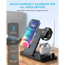 4-in-1 Wireless Charging Station Stand – Fast Charger for Phone, Watch & Earbuds