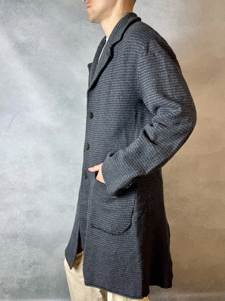 MISSONI Wool Coat Multicolored Button Knitted Made In Italy Men's Size L, 52 - Image 4 of 4