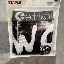 Ethika Staple Fit Boxer Brief Mens Large Black White EWO City Lightning New