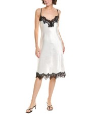 Enza Costa Hammered Satin Slip Dress Women's