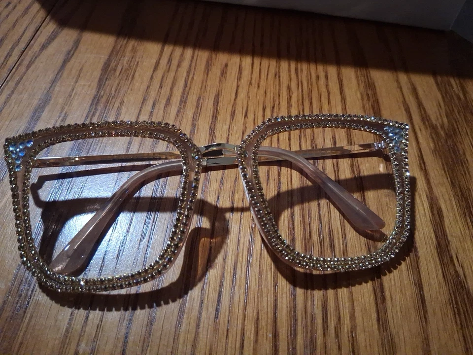 Vintage Square Rhinestone Glasses Female - Image 2 of 3