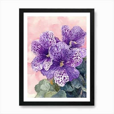 Purple Pansies 1 Art Print Framed Wall Art Poster Canvas Print Picture
