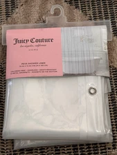 JUICY COUTURE PEVA SHOWER CURTAIN LINER 70”X72” CLEAR WITH 12 GROMMETS BRAND NEW
