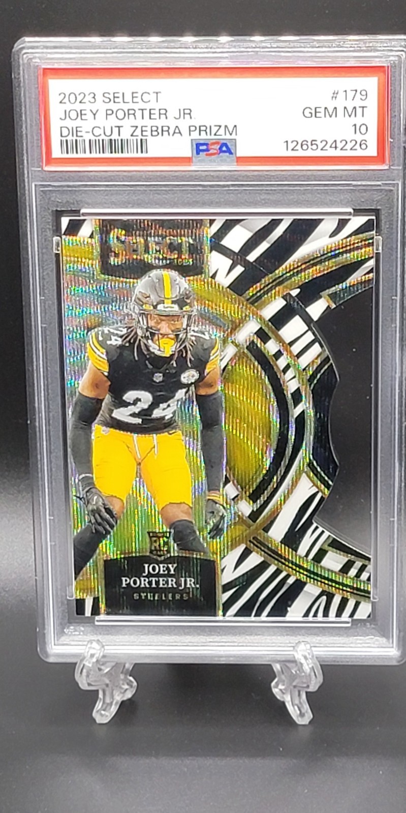 2023 Select Joey Porter Jr Die Cut Zebra Prizm PSA 10
