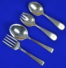 REED & BARTON, TOWLE STERLING SILVER BABY FORK & SPOON SETS (2) - 73.5 GRAMS