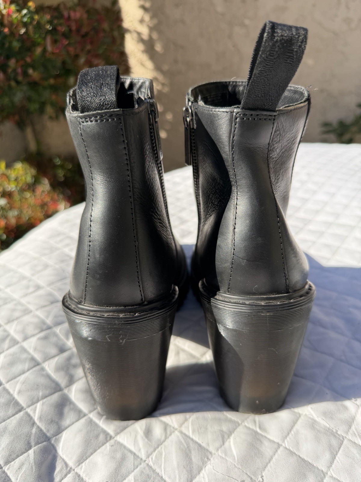 Dr. Doc Martens Magdalena Black Leather High Heel Short Ankle Boots Size 9 41 thumbnail 8