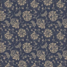 Cotton Fabric 1800s Civil War Repro FREEDOM RINGS Smithsonian Blue Marcus 1/2yd