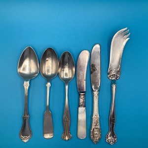 Scrap Lot Of Six Sad And Abused Sterling Silver Flatware. 85 grams.