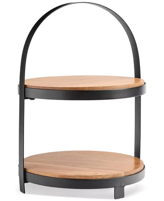The Cellar 2-Tiered Server Acacia Wood, Exclusive.