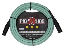 Pig Hog PHMH15SG Hex Series Mic Cable, Seafoam Green 15ft