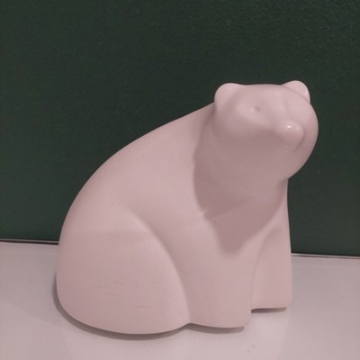 Mid Century 1960s Polar Bear Statue Modernist White Ceramic GsdComet Logo MCM