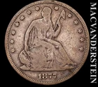 1877 Seated Liberty Half Dollar - Scarce  Better Date  No Reserve  #L5149